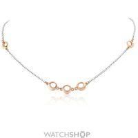 White and Rose Gold Necklet 17in/43cm