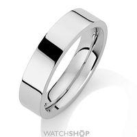 White Gold 5mm Heavyweight Flat Court-Shaped Band Size W