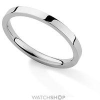 White Gold 2mm Heavyweight Flat Court-Shaped Band Size J