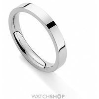 white gold 3mm heavyweight flat court shaped band size n