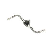 whitby jet bracelet triangular foxtail silver