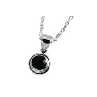 whitby jet necklace small round silver