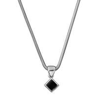 Whitby Jet Necklace Square Silver
