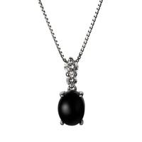 whitby jet pendant diamond 18ct white gold