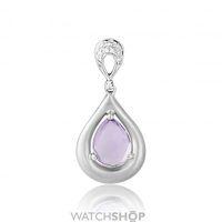 White Gold Amethyst and Diamond Pendat.