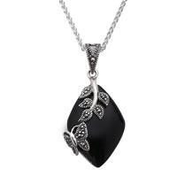 Whitby Jet Necklace Marcasite And Silver