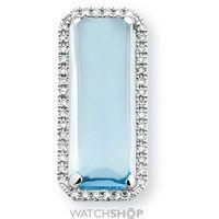 White Gold Blue Topaz and Diamond Penant