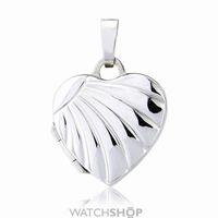 White Gold Heart Shaped embossed Locket