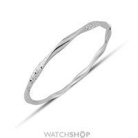 White Gold Twisted Bangle