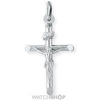 White Gold Crucifix with INRI Inscription