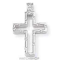 white gold open diamond cross