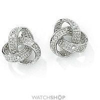 white gold diamond knot studs