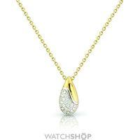 White and Yellow Gold Teardrop Diamond Necklet 17/42.5cm