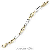 White and Yellow Gold Link Bracelet 8 inch/20cm