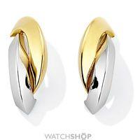white and yellow gold stud earrings