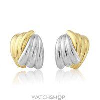 White and Yellow Gold Scallped Earrings