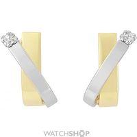 White and Yellow Gold Kiss Stud Earrings