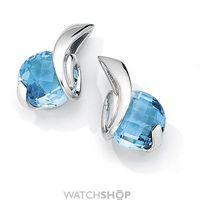 white gold blue topaz stud earrings