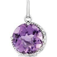 white gold diamond and amethyst pendant