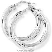 white gold twisted hoop earrings