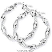 white gold twisted hoop earrings