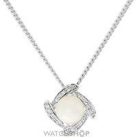 white gold pearl and diamond pendant