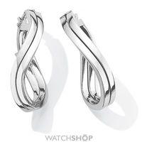 White Gold Twisted Hoop Earrings