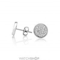 White Gold Cubic Zirconia Round Stud Earrings