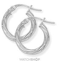 white gold twisted hoop earrings