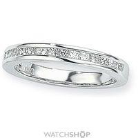 White Gold 0.50ct tw Princess-cut Half Eternity Diamond Ring Size N