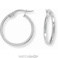 white gold square tube round hoop earrings