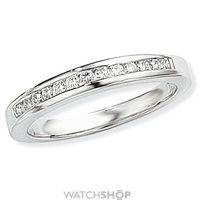 White Gold 0.25ct tw VS Brilliant-cut Half Eternity Diamond Ring Size Q