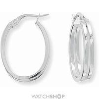 white gold square tube oval hoop earrings