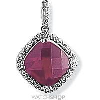 White Gold Diamond and Garnet Pendant