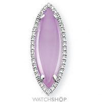 White Gold Amethyst and Diamond Pendant