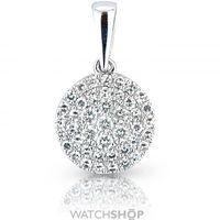 white gold diamond round pendant