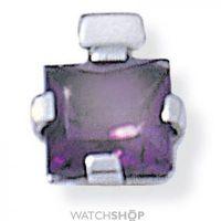 White Gold Square Amethyst Pendant