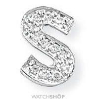 White Gold Diamond S Initial Pendant