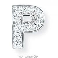 White Gold Diamond P Initial Pendant