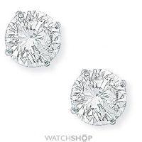 White Gold Claw-set 8mm Cubic Zirconia Stud Earrings