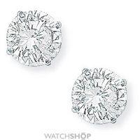 White Gold Claw-set 7mm Cubic Zirconia Stud Earrings