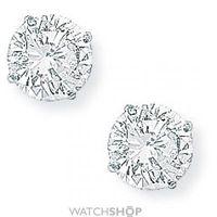 White Gold Claw-set 6mm Cubic Zirconia Stud Earrings