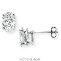 White Gold Claw-set Oval Cubic Zirconia Stud Earrings