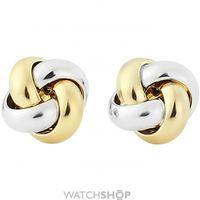 White and Yellow Gold Knot Earrings