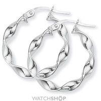 white gold twisted hoop earrings