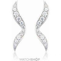 White Gold Diamond Wave Earrings