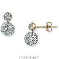 white and yellow gold diamond stud earrings