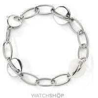 White Gold Modern Agate Bracelet 7.5 inch/18.5cm