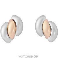 White and Rose Gold Stud Earrings