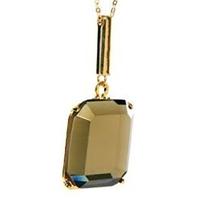 Whistles large smokey olive glass stone pendant necklace